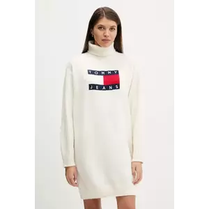 Tommy Jeans rochie din amestec de lână imagine