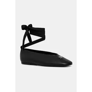 Tommy Jeans balerini de piele TJW BALLERINA WITH LACES imagine