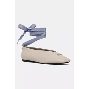 Tommy Jeans balerini de piele TJW BALLERINA WITH LACES imagine