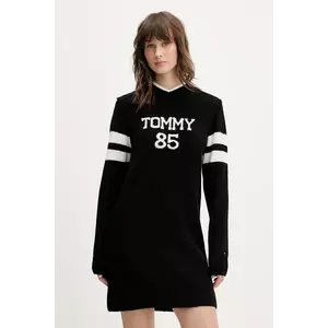 Tommy Jeans rochie din amestec de lână imagine