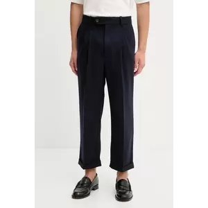 Drôle de Monsieur pantaloni cu lână Le Pantalon Plis Cropped imagine