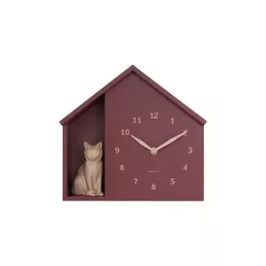 Karlsson ceas de perete cu sunet Siting Cat 26 x 29 cm imagine
