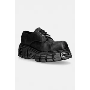 New Rock pantofi de piele CRUST NEGRO ACABADO DESTROYED, TOWER NEG imagine
