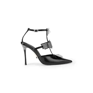 Kurt Geiger London stilettos de piele Bow Point Gladiator Court imagine