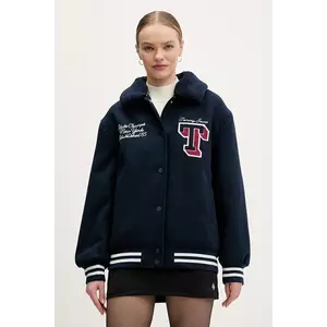 Tommy Jeans jachetă din amestec de lână imagine