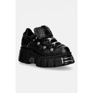 New Rock sneakers din piele PITON ESCAMA NEGRO BRILLO, TOWER NEGRO ACER imagine