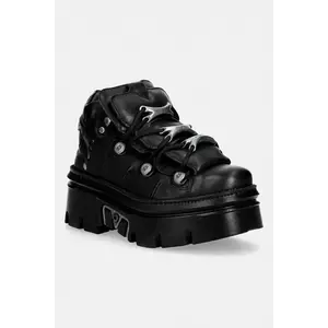 New Rock sneakers din piele CRUST NEGRO, REACTOR NEGRO E14 casco CON imagine