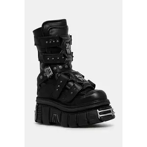 New Rock botine de piele CRUST NEGRO, TOWER NEGRO E14 ACERO imagine