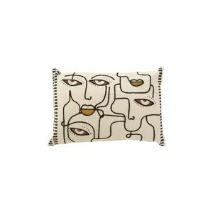 J-Line pernă decorativă din bumbac Faces 68 x 40 cm imagine