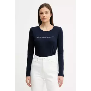 United Colors of Benetton longsleeve din bumbac imagine