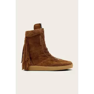 AllSaints pantofi de piele întoarsă Louise Fringe Ht imagine