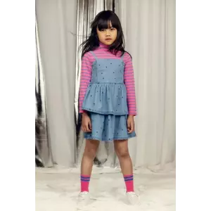 Mini Rodini rochie din denim pentru copii denim dots imagine