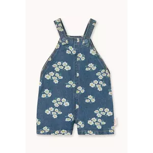 Tinycottons salopetă din denim pentru copii BLOSSOMS DENIM SHORT DUNGAREE imagine