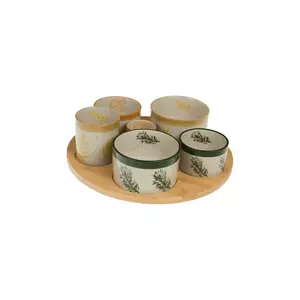 AU Maison set de boluri de servire cu covoraș de lemn 9 x 31 x 31 cm 6-pack imagine