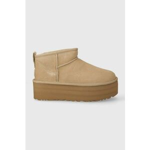 UGG cizme de zăpadă din piele întoarsă Classic Ultra Mini Platform imagine