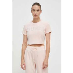 Guess tricou din velur COUTURE imagine