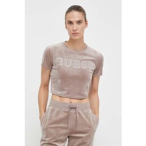 Guess tricou din velur COUTURE imagine