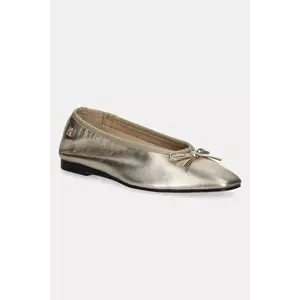 Tommy Hilfiger balerini de piele BALLERINA SOFT LEATHER METALLIC imagine