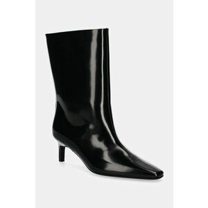 Calvin Klein cizme de piele HEEL MID BOOT 50 LTH imagine