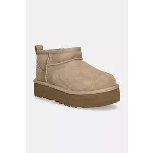 UGG cizme de zapada din piele intoarsa CLASSIC ULTRA MINI PLATFORM imagine
