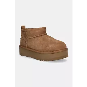 UGG cizme de zapada din piele intoarsa CLASSIC ULTRA MINI PLATFORM imagine