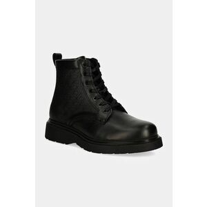 Calvin Klein bocanci de piele LACE UP BOOT W/ ZIP MONO imagine