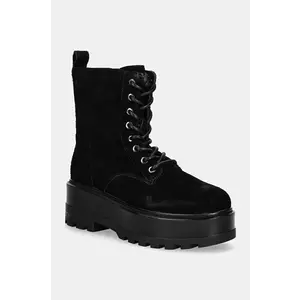 Calvin Klein Jeans bocanci din piele intoarsa FLATFORM ZIP LACEUP MG S imagine