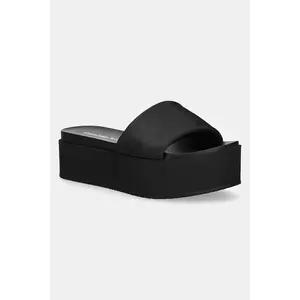 Calvin Klein Jeans papuci FLATFORM SANDAL SLIDE IN NYLON imagine