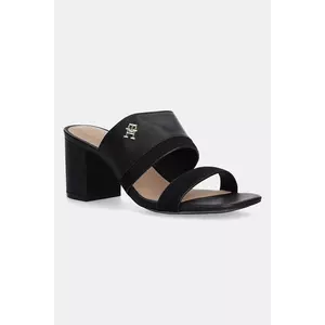 Tommy Hilfiger slapi de piele LEATHER & SUEDE BLOCK HEEL MULE imagine