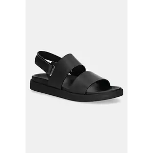 Calvin Klein sandale de piele FLAT ADJ SANDAL EYELET imagine