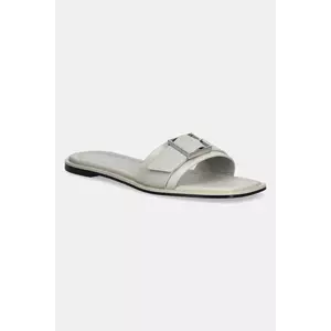 Calvin Klein slapi de piele FLAT SLIDE W/BUCKLE - LTH imagine