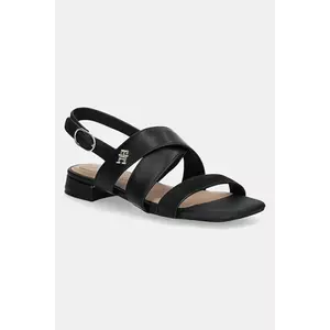 Tommy Hilfiger sandale de piele LEATHER & SUEDE FLAT SANDAL imagine
