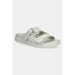 Calvin Klein slapi de piele FLAT ADJ SLIDE EYELET imagine