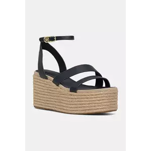 Tommy Hilfiger sandale de piele ANKLE STRAP LEATHER PLATFORM imagine