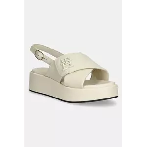 Tommy Hilfiger sandale de piele TH LOGO HW PADDED LEATHER SANDAL imagine