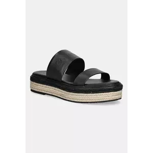 Calvin Klein slapi de piele FLATFORM WEDGE SLIDE - HE imagine