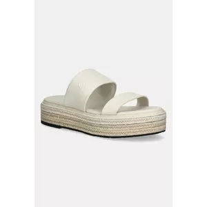 Calvin Klein slapi de piele FLATFORM WEDGE SLIDE - HE imagine