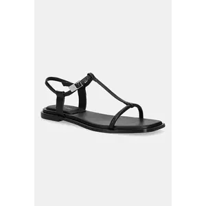 Calvin Klein sandale de piele FLAT SANDAL SQUARED BUCKLE LTH imagine