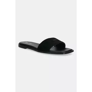 Calvin Klein papuci din piele FLAT SANDAL SQUARED HF SUE imagine
