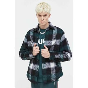 HUGO jachetă-cămașă din amestec de lână imagine