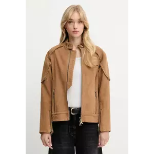 Patrizia Pepe geacă biker din piele întoarsă imagine