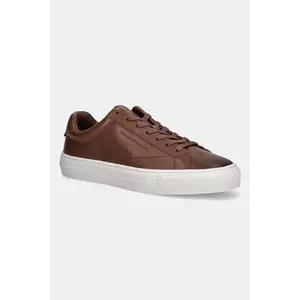 Tommy Hilfiger sneakers din piele PREMIUM DRESS CUPSOLE COGNAC imagine
