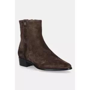 Tommy Hilfiger cizme din piele intoarsa TH SUEDE POINTY ZIP BOOTIE imagine
