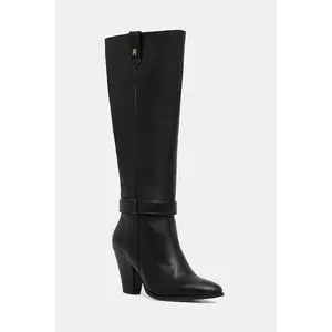 Tommy Hilfiger ghete de piele TH T-STRAP LTHR POINTY LONG BOOT imagine