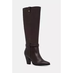Tommy Hilfiger ghete de piele TH T-STRAP LTHR POINTY LONG BOOT imagine