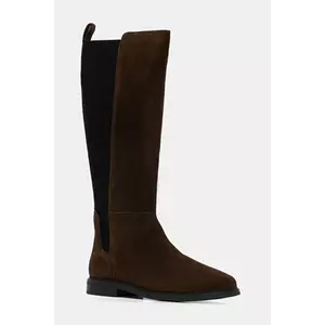 Tommy Hilfiger cizme din piele întoarsă FLAG SUEDE LONG BOOT imagine