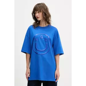 HUGO Blue tricou din bumbac Oversized_tee_B_6 imagine