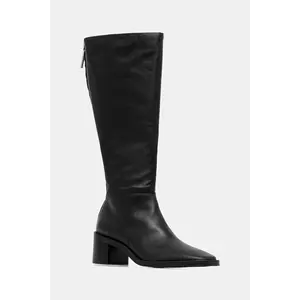 Calvin Klein ghete de piele BLOCK HEEL KNEE BOOT LTH imagine