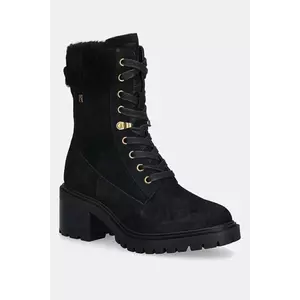 Tommy Hilfiger cizme din piele întoarsă TH SHEARLING LACE UP BOOT imagine