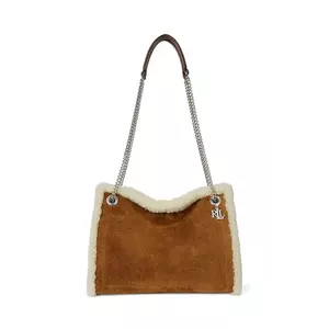 Lauren Ralph Lauren geantă de mână din piele întoarsă imagine